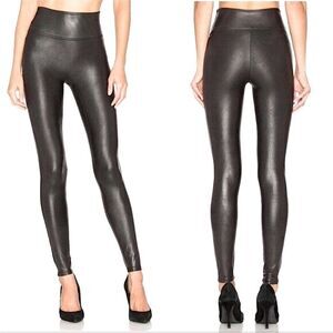 EUC Spanx Faux Black Leather Pants Size Small Tall